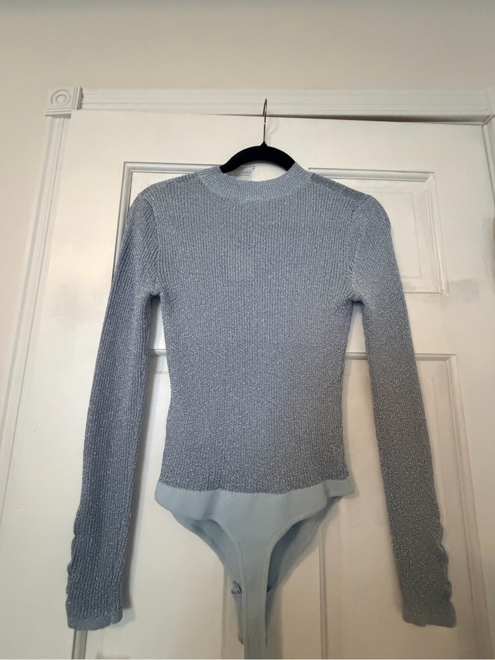 Free People Light Blue Ribbed Bodysuit - Picture 2 of 4